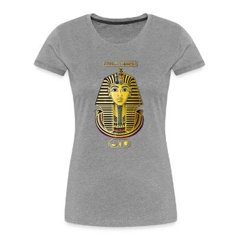 Tutanchamun Königsmaske Gold - Frauen Premium Bio T-Shirt - Grau meliert - Vorne - Mia (176cm)