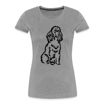 Pudel - Frauen Premium Bio T-Shirt - Grau meliert - Vorne - Mia (176cm)
