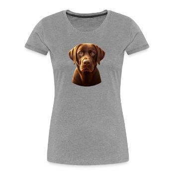 The beautiful brown Labrador 2.0 - Frauen Premium Bio T-Shirt - Grau meliert - Vorne - Mia (176cm)