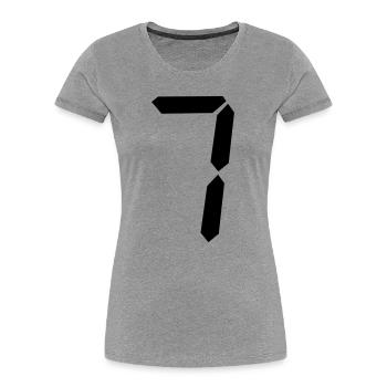 digitale_zahl_7- - T-shirt bio Premium Femme - gris chiné - Devant - Mia (176cm)