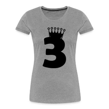 3_krone - Frauen Premium Bio T-Shirt - Grau meliert - Vorne - Mia (176cm)