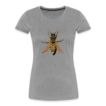 guêpe - T-shirt bio Premium Femme - gris chiné - Devant - Mia (176cm)