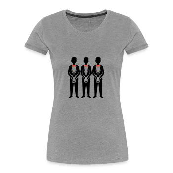 Enterrement de vie de garçon de l’équipe du marié - T-shirt bio Premium Femme - gris chiné - Devant - Mia (176cm)
