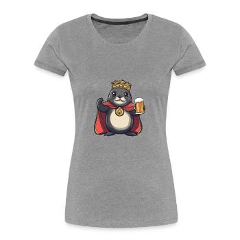 Seal Animal Beer Funny - Women's Premium Organic T-Shirt - heather grey - Front - Mia (176cm)