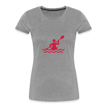 Kayak - Frauen Premium Bio T-Shirt - Grau meliert - Vorne - Mia (176cm)