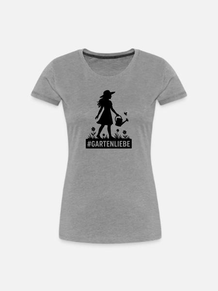 Gartenliebe - Frauen Premium Bio T-Shirt - Grau meliert