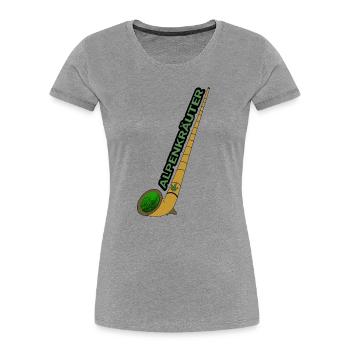 Alphorn Bong - Frauen Premium Bio T-Shirt - Grau meliert - Vorne - Mia (176cm)
