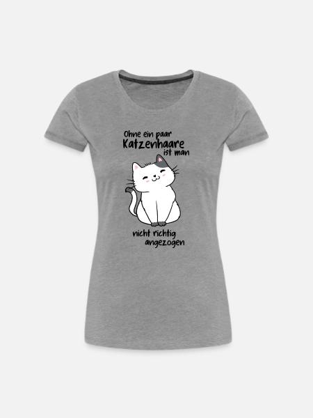 Ohne Katzenhaare - Frauen Premium Bio T-Shirt - Grau meliert