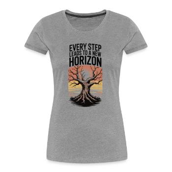Hiking - Wander Whrere The Wi-Fi is Weak - Women's Premium Organic T-Shirt - heather grey - Front - Mia (176cm)