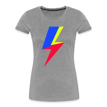 Poutre tricolore - T-shirt bio Premium Femme - gris chiné - Devant - Mia (176cm)