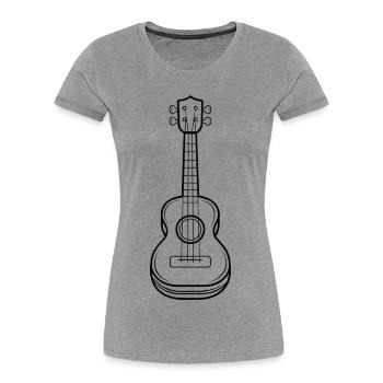 Ukulele Skizze - Frauen Premium Bio T-Shirt - Grau meliert - Vorne - Mia (176cm)