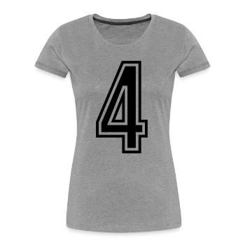 4 Number symbol - Women's Premium Organic T-Shirt - heather grey - Front - Mia (176cm)