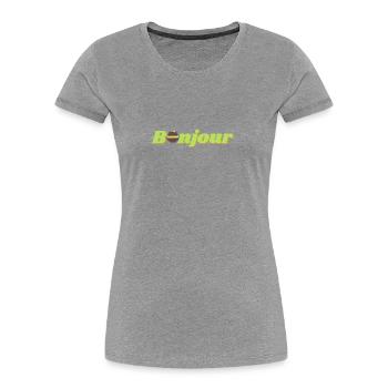 Bonjour Macaron Bear - Women's Premium Organic T-Shirt - heather grey - Front - Mia (176cm)