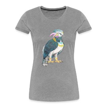 Harpyie Greifvogel Vogel - Frauen Premium Bio T-Shirt - Grau meliert - Vorne - Mia (176cm)