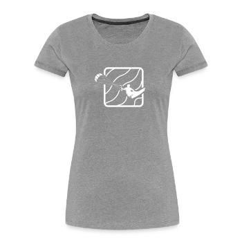 Saut de Kite Surf - T-shirt bio Premium Femme - gris chiné - Devant - Mia (176cm)