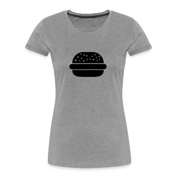 Hamburger - Frauen Premium Bio T-Shirt - Grau meliert - Vorne - Mia (176cm)
