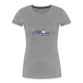 Meer geht immer - Frauen Premium Bio T-Shirt - Grau meliert - Vorne - Mia (176cm)