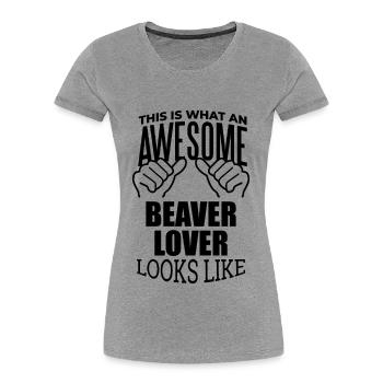 Beaver - Women's Premium Organic T-Shirt - heather grey - Front - Mia (176cm)
