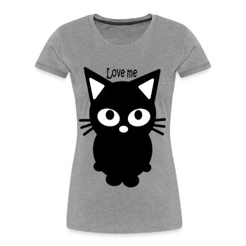 Kitten - Women's Premium Organic T-Shirt - heather grey - Front - Mia (176cm)
