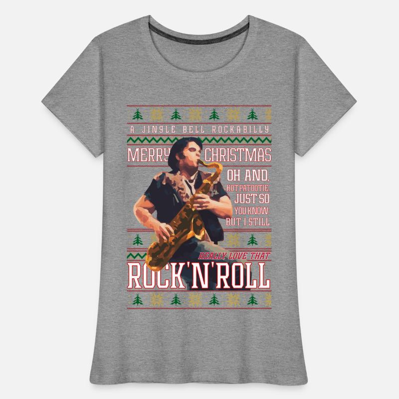 Rockabilly-Weihnachts-Rock'n'Roll-Hässlicher Weihnachtspullover Frauen Premium Bio T-Shirt
