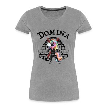 Domina Herrin - Frauen Premium Bio T-Shirt - Grau meliert - Vorne - Mia (176cm)
