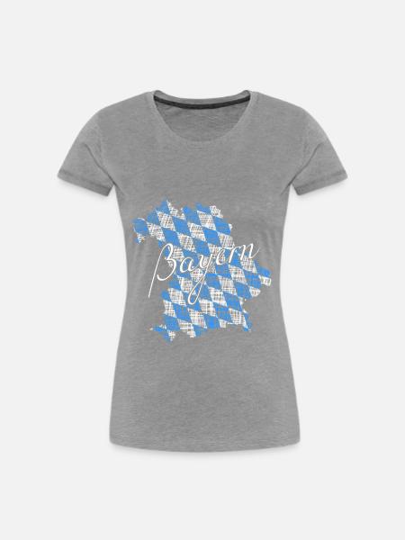 Bayern - Frauen Premium Bio T-Shirt - Grau meliert