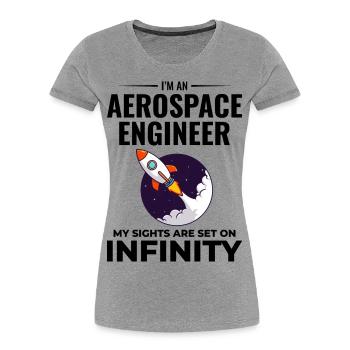 Aerospace Engineer Astronautical Rocket Scientist - Women's Premium Organic T-Shirt - heather grey - Front - Mia (176cm)