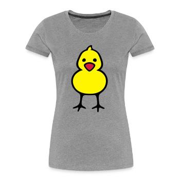 Küken - Frauen Premium Bio T-Shirt - Grau meliert - Vorne - Mia (176cm)
