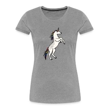 Wild Unicorn - Women's Premium Organic T-Shirt - heather grey - Front - Mia (176cm)