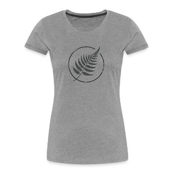 "Farn" - Frauen Premium Bio T-Shirt - Grau meliert - Vorne - Mia (176cm)