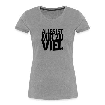 belastend - Frauen Premium Bio T-Shirt - Grau meliert - Vorne - Mia (176cm)
