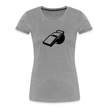 Pfeife - Fußball - Schiedsrichter - Frauen Premium Bio T-Shirt - Grau meliert - Vorne - Mia (176cm)
