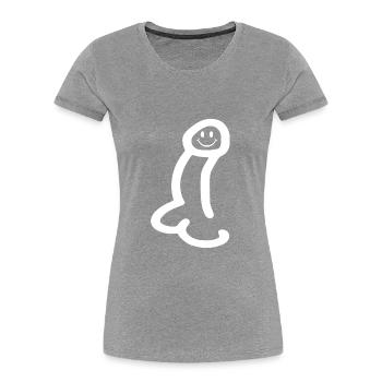 Penis - Frauen Premium Bio T-Shirt - Grau meliert - Vorne - Mia (176cm)