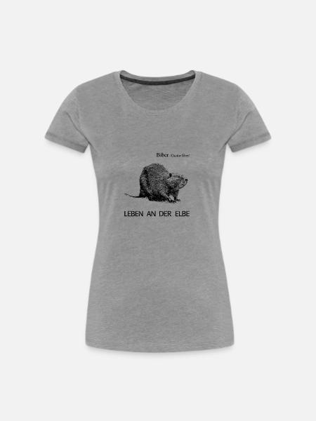 Biber - Leben an der Elbe - Frauen Premium Bio T-Shirt - Grau meliert
