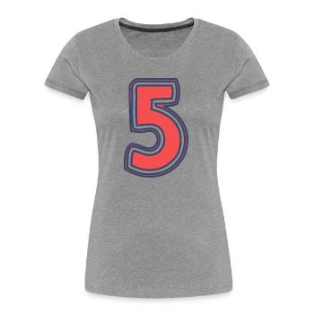 5. 5 YEARS. 5th ANNIVERSARY. 5 YEAR ANNIVERSARY - Women's Premium Organic T-Shirt - heather grey - Front - Mia (176cm)