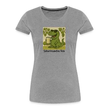 SchorleSaufusRex - Frauen Premium Bio T-Shirt - Grau meliert - Vorne - Mia (176cm)