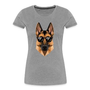 German Shepherd Dog Love German Shepherd Dog Dogs - Women's Premium Organic T-Shirt - heather grey - Front - Mia (176cm)