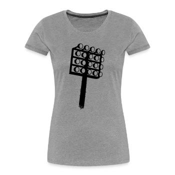 Stadium Floodlight Soccer Icon - Women's Premium Organic T-Shirt - heather grey - Front - Mia (176cm)