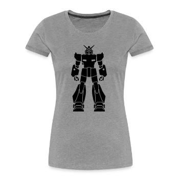 Gundam_1 - T-shirt bio Premium Femme - gris chiné - Devant - Mia (176cm)
