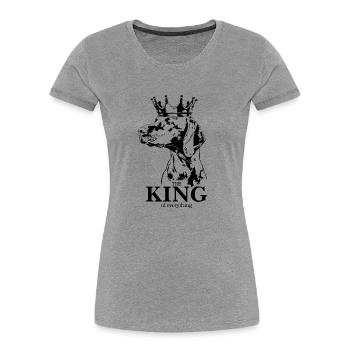 Magyar Vizsla Roi de tout Chiens Wilsigns - T-shirt bio Premium Femme - gris chiné - Devant - Mia (176cm)