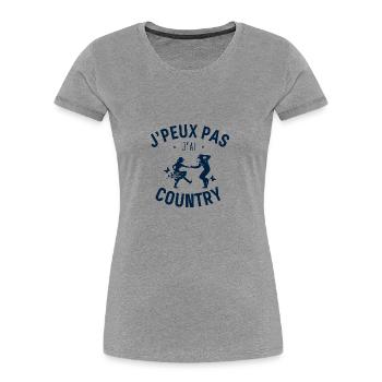 J peux pas j ai Country - T-shirt bio Premium Femme - gris chiné - Devant - Mia (176cm)
