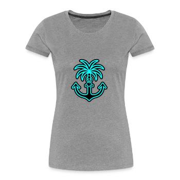 Palme Anker Herz Liebe - Frauen Premium Bio T-Shirt - Grau meliert - Vorne - Mia (176cm)