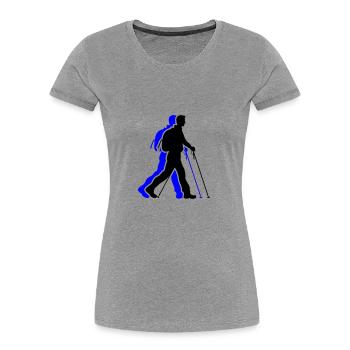 Nordic Walking Man Icon - Women's Premium Organic T-Shirt - heather grey - Front - Mia (176cm)