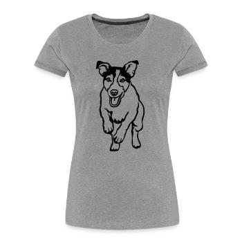 Jack Russell Terrier - Women's Premium Organic T-Shirt - heather grey - Front - Mia (176cm)
