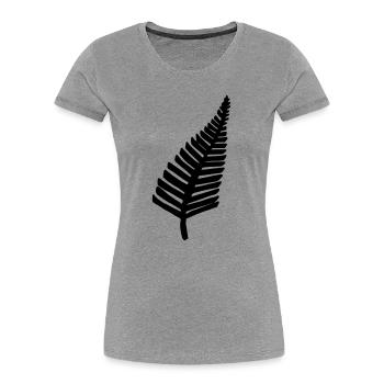 Farn - Frauen Premium Bio T-Shirt - Grau meliert - Vorne - Mia (176cm)