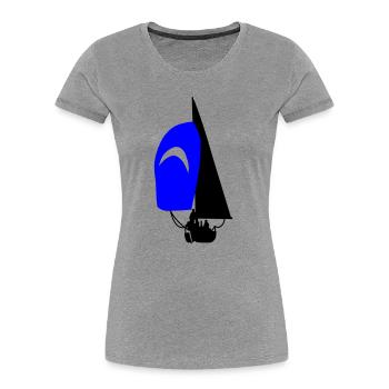 Segelboot - Frauen Premium Bio T-Shirt - Grau meliert - Vorne - Mia (176cm)