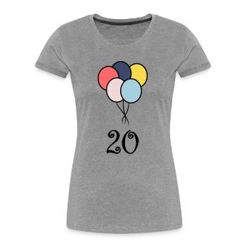20. 20th ANNIVERSARY. 20 YEARS ANNIVERSARY. 20 YEARS. - Women's Premium Organic T-Shirt - heather grey - Front - Mia (176cm)