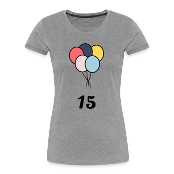 15. 15 YEARS. 15th ANNIVERSARY. 15 YEAR ANNIVERSARY. - Women's Premium Organic T-Shirt - heather grey - Front - Mia (176cm)