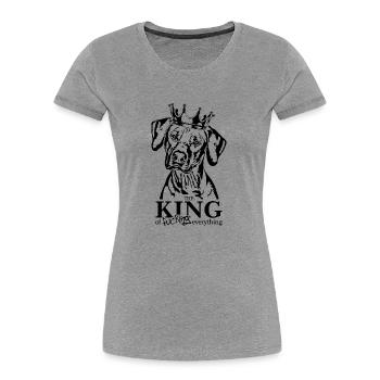 Rhodesian Ridgeback King Dog Saying Dogs - T-shirt bio Premium Femme - gris chiné - Devant - Mia (176cm)