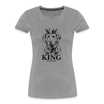 CHESAPEAKE BAY RETRIEVER King Hunde Wilsigns - Frauen Premium Bio T-Shirt - Grau meliert - Vorne - Mia (176cm)